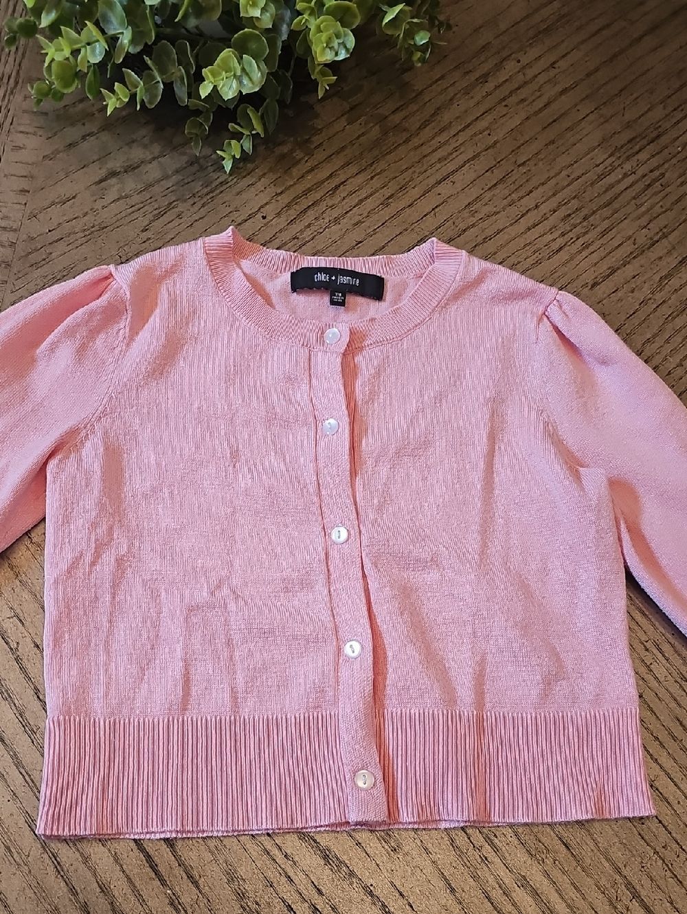 Pink Button Cardigan Size 7/8